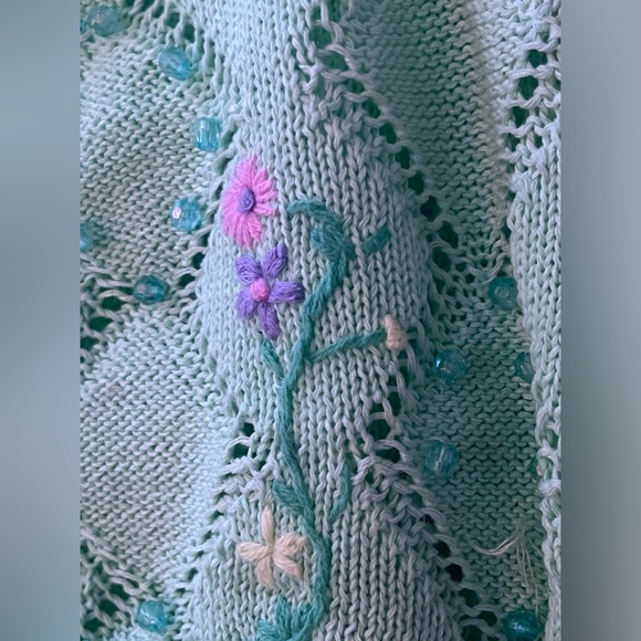 Zara Cropped Mint Knit Top - Picture 6 of 12